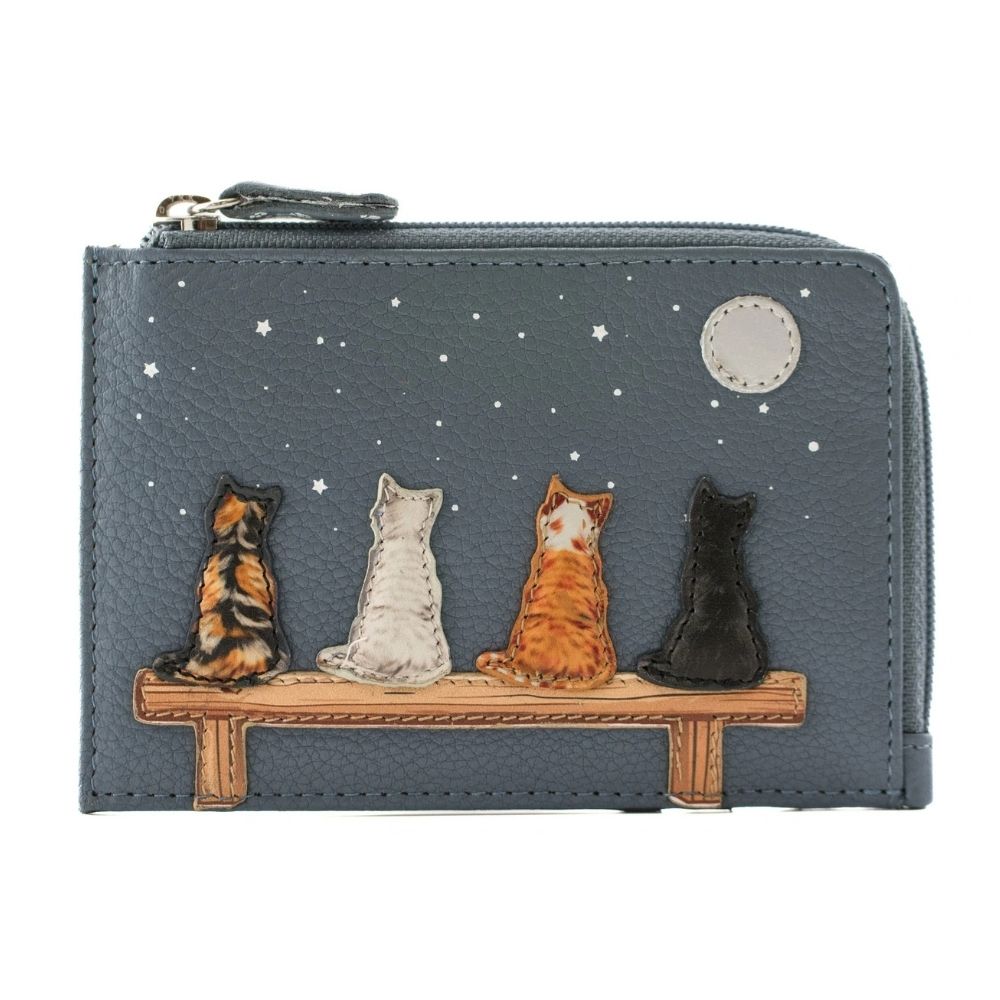 Mala Leather Midnight Card & Coin Purse - Denim