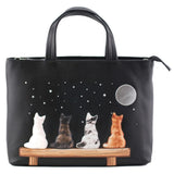 Mala Leather Midnight Cats Multi-way Grab Bag - Black