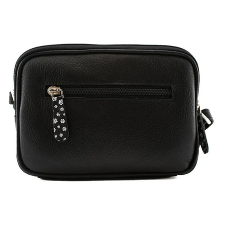 Mala Leather Midnight Double Zip Crossbody Bag - Black
