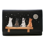 Mala Leather Midnight Large Tri Fold Purse - Black