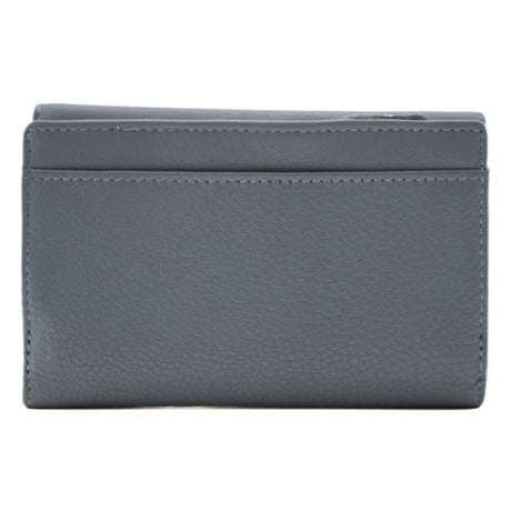 Mala Leather Midnight Large Tri Fold Purse- Denim