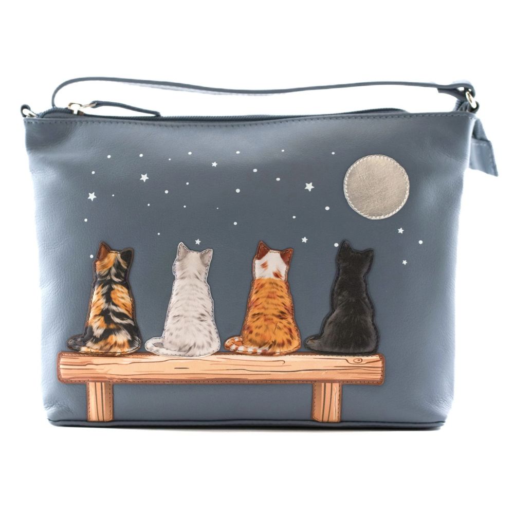 Mala Leather Midnight Midi Crossbody Bag - Denim
