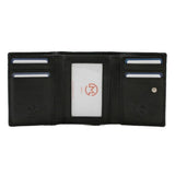 Mala Leather Midnight Tri Fold Purse - Black