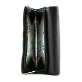 Mala Leather Midnight Tri Fold Purse - Black