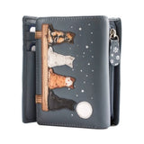 Mala Leather Midnight Tri Fold Purse - Denim