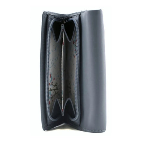 Mala Leather Midnight Tri Fold Purse - Denim