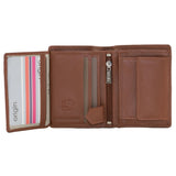 Mala Leather Origin Plain Leather Compact Shirt Wallet With Coin Pocket - Tan