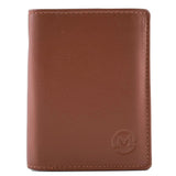 Mala Leather Origin Plain Leather Compact Shirt Wallet With Coin Pocket - Tan