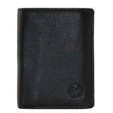 Mala Leather Origin Plain Leather Compact Shirt Wallet With Coin Pocket - Black