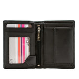 Mala Leather Origin Plain Leather Compact Shirt Wallet With Coin Pocket - Black