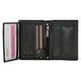Mala Leather Origin Plain Leather Compact Shirt Wallet With Coin Pocket - Black