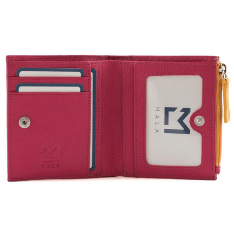 Mala Leather Pink Coco Pup Compact Purse With Zip Coin Pocket - Old Railway Line Garden Centre