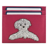 Mala Leather Pink Coco Pup Slim Card Holder With Zip Coin Back Pocket - Old Railway Line Garden Centre