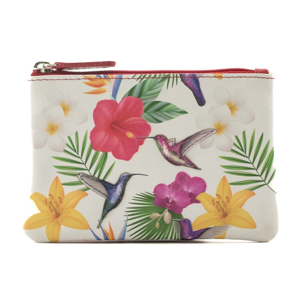 Mala Leather Pinky Hummingbird Coin Purse