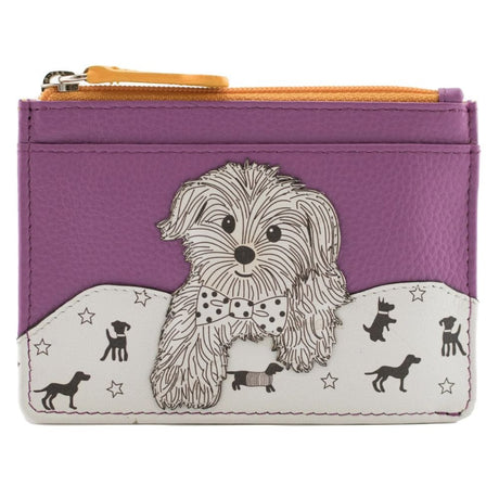 Mala Leather Purple Coco Pup Coin Purse & Card Holder - Old Railway Line Garden Centre