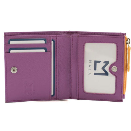 Mala Leather Purple Coco Pup Compact Purse With Zip Coin Pocket - Old Railway Line Garden Centre