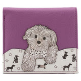 Mala Leather Purple Coco Pup Compact Purse With Zip Coin Pocket - Old Railway Line Garden Centre