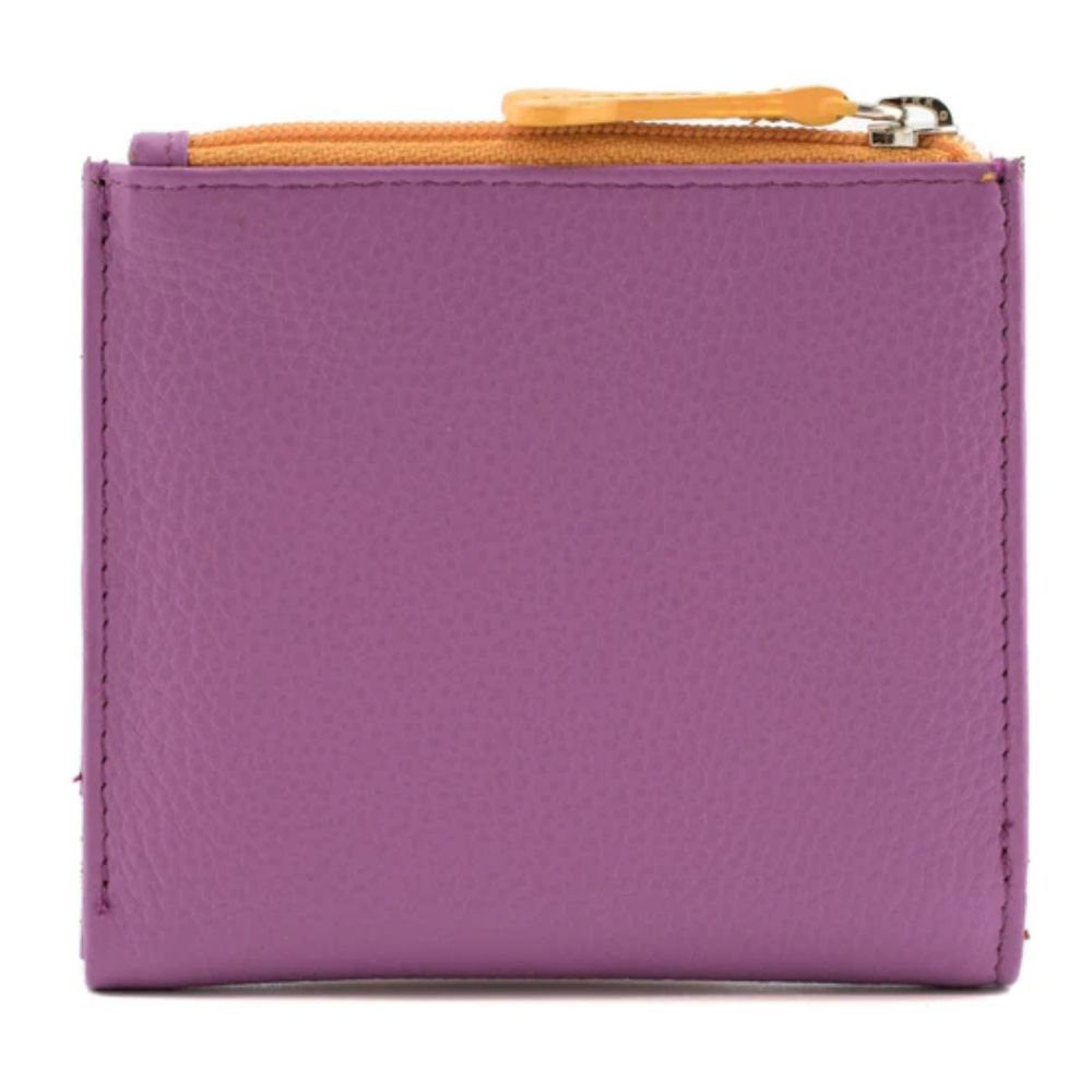 Mala Leather Purple Coco Pup Compact Purse With Zip Coin Pocket - Old Railway Line Garden Centre