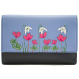 Mala Leather Snowdrop Large Tri fold Purse - Old Railway Line Garden Centre