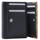 Mala Leather Stable Row Compact Leather Tri fold Purse Navy