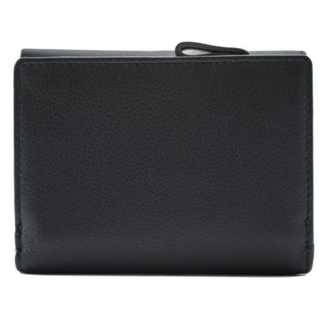 Mala Leather Stable Row Compact Leather Tri fold Purse Navy
