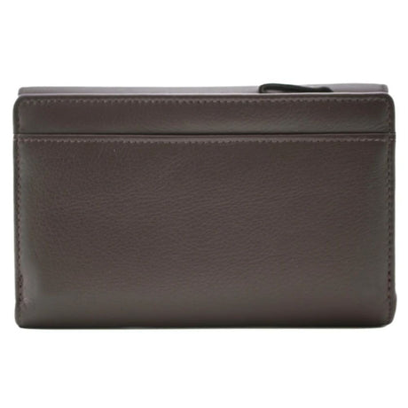 Mala Leather Stable Row Large Leather Tri fold Purse Brown