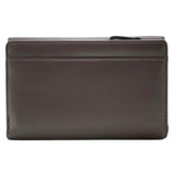Mala Leather Stable Row Large Leather Tri fold Purse -Brown