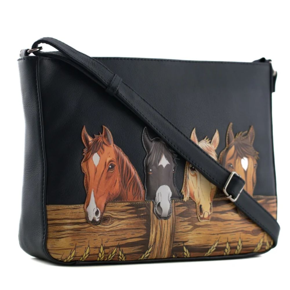 Mala Leather Stable Row Leather Crossbody Bag Navy