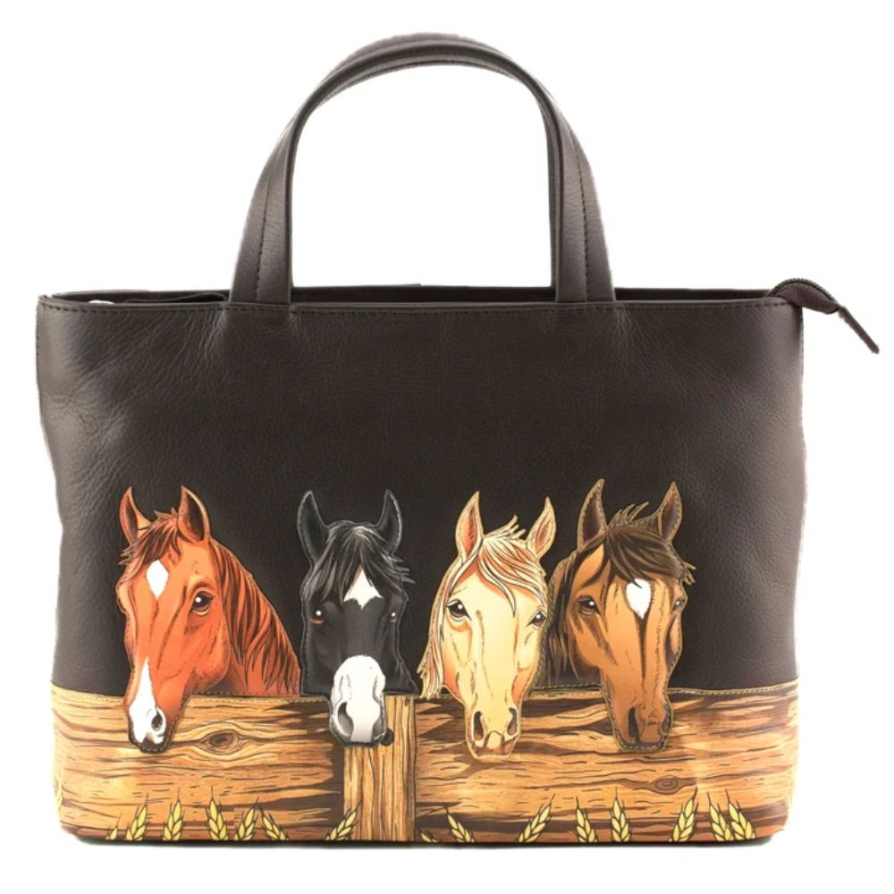 Mala Leather Stable Row Leather Multiway Grab Bag Brown