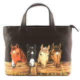Mala Leather Stable Row Leather Multiway Grab Bag Brown