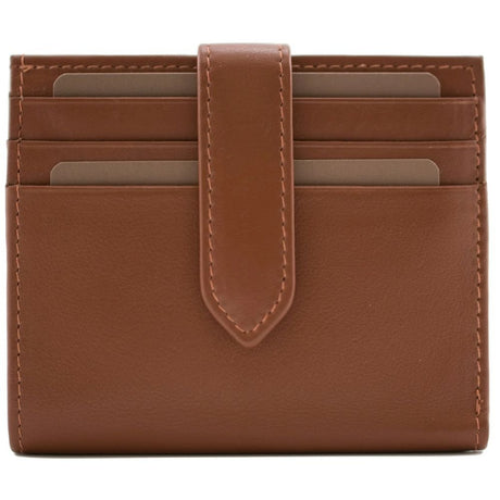 Mala Leather Tan Origin Plain Leather Tabbed Card & Note Holder - Old Railway Line Garden Centre