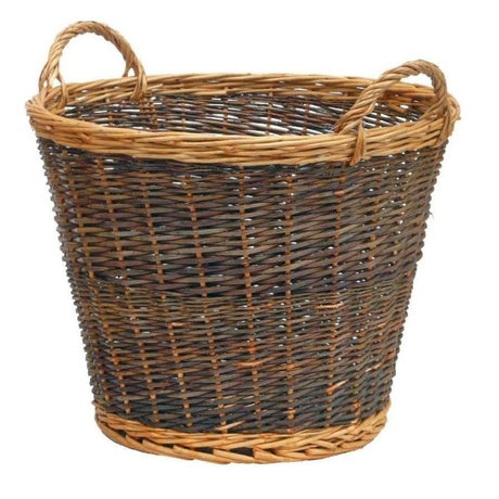 Manor Two Tone Large Willow Log Basket - Old Railway Line Garden Centre