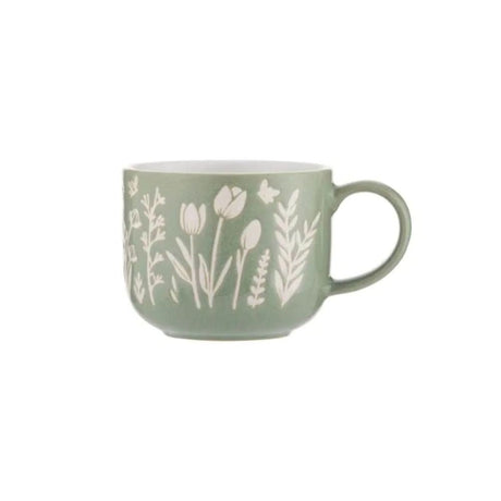 Mason Cash400ml In The Meadow Green Tulip Mug - Old Railway Line Garden Centre