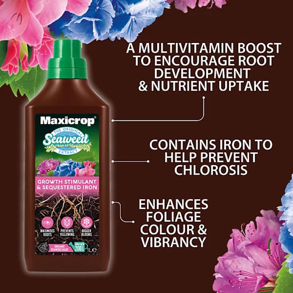 Maxicrop 1 Litre Seaweed Plus Sequestered Iron Plant Food