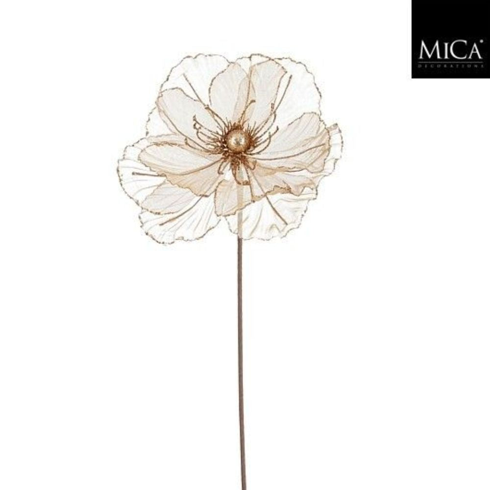 Mica 45cm Champagne Glitter Artifical Flower Spray