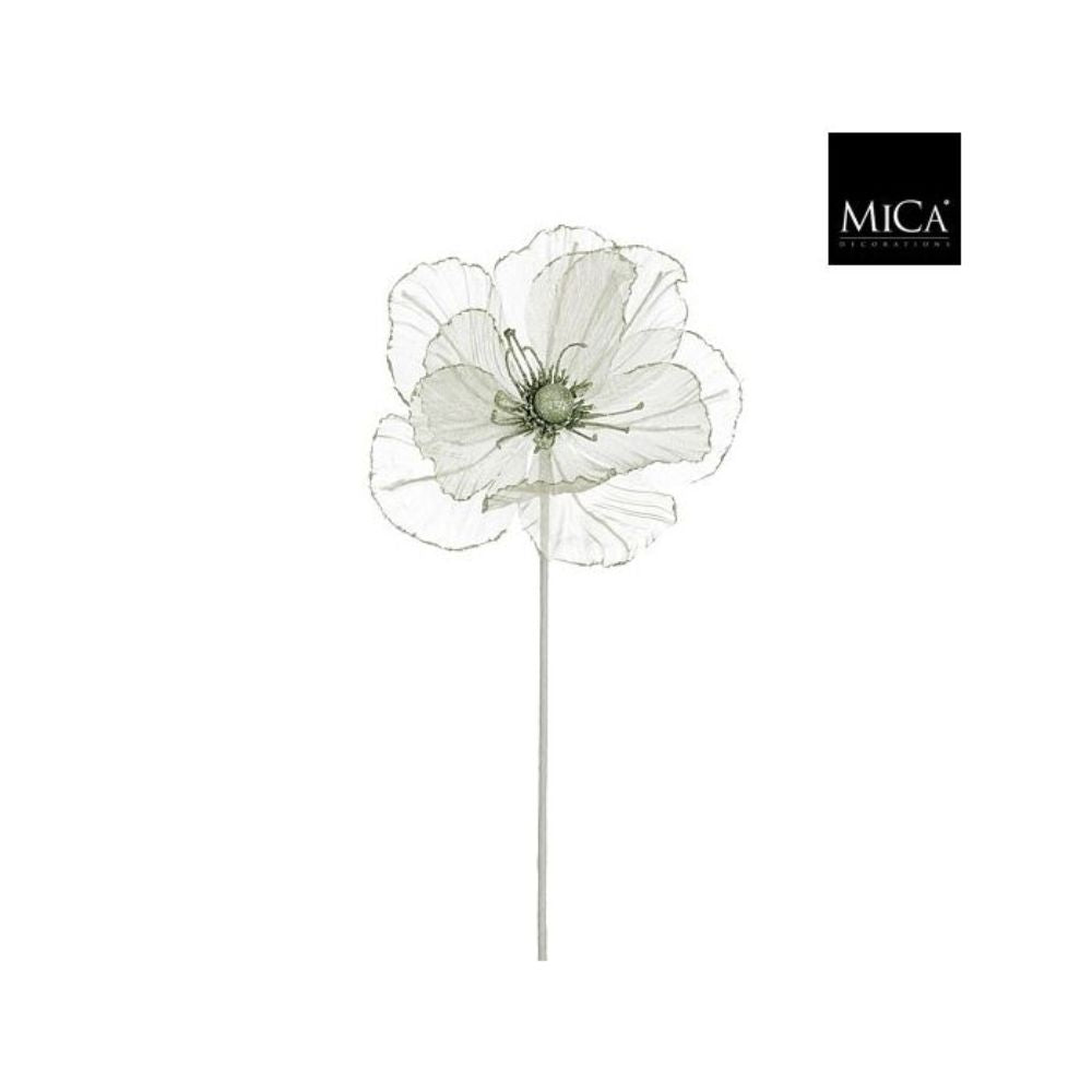 Mica 45cm Light Green Glitter Artifical Flower Spray