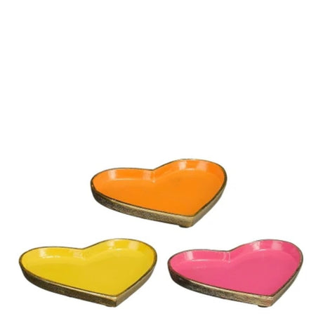 Mica Decorations 11cm Heart Dish (Choice of 3) - Old Railway Line Garden Centre