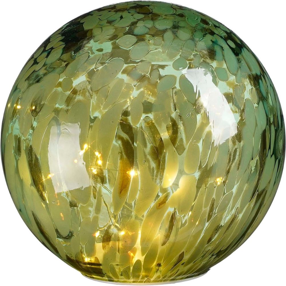 Mica Decorations 20cm Green LED Battery Operated Globe