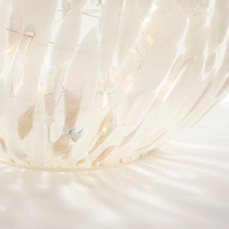 Mica Decorations 20cm White LED Battery Operated Globe