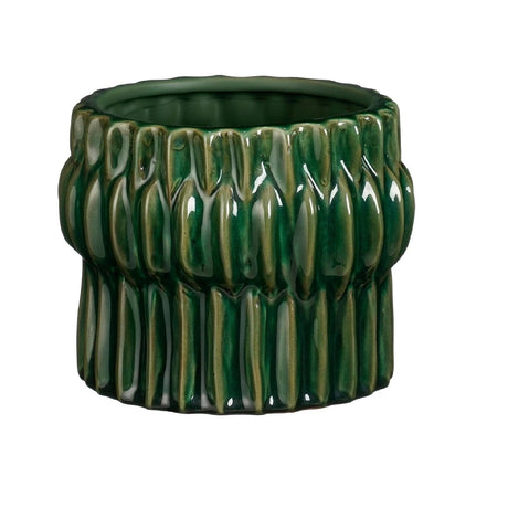 Mica Decorations 23cm Gem Pot Round Green - Old Railway Line Garden Centre