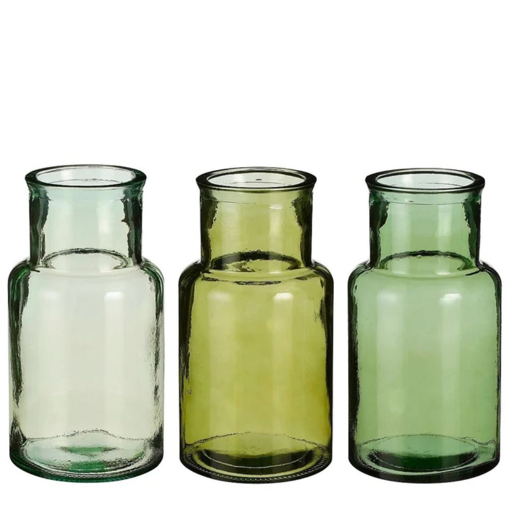 Mica Decorations 28cm Green Recycled Glass Garcia Vase (Choice of 3)
