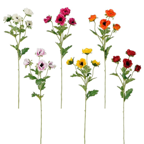 Mica Decorations 62cm Anemone Artificial Flower Stem (Choice of 6) - Old Railway Line Garden Centre