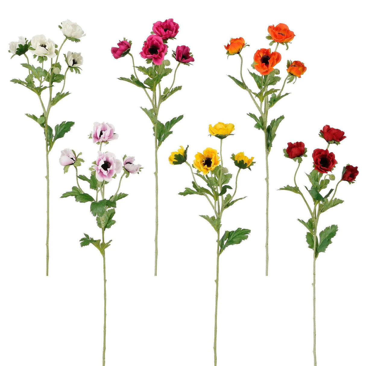 Mica Decorations 62cm Anemone Artificial Flower Stem (Choice of 6)