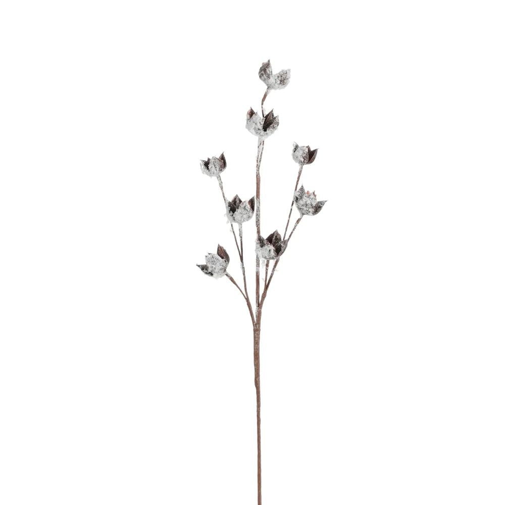 Mica Decorations 75cm Artificial Fir Branch Frosted Spray - Brown
