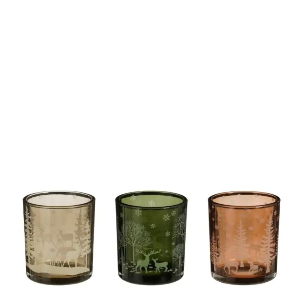 Mica Decorations 8cm Forest Tea Light Holder (Choice of 3)