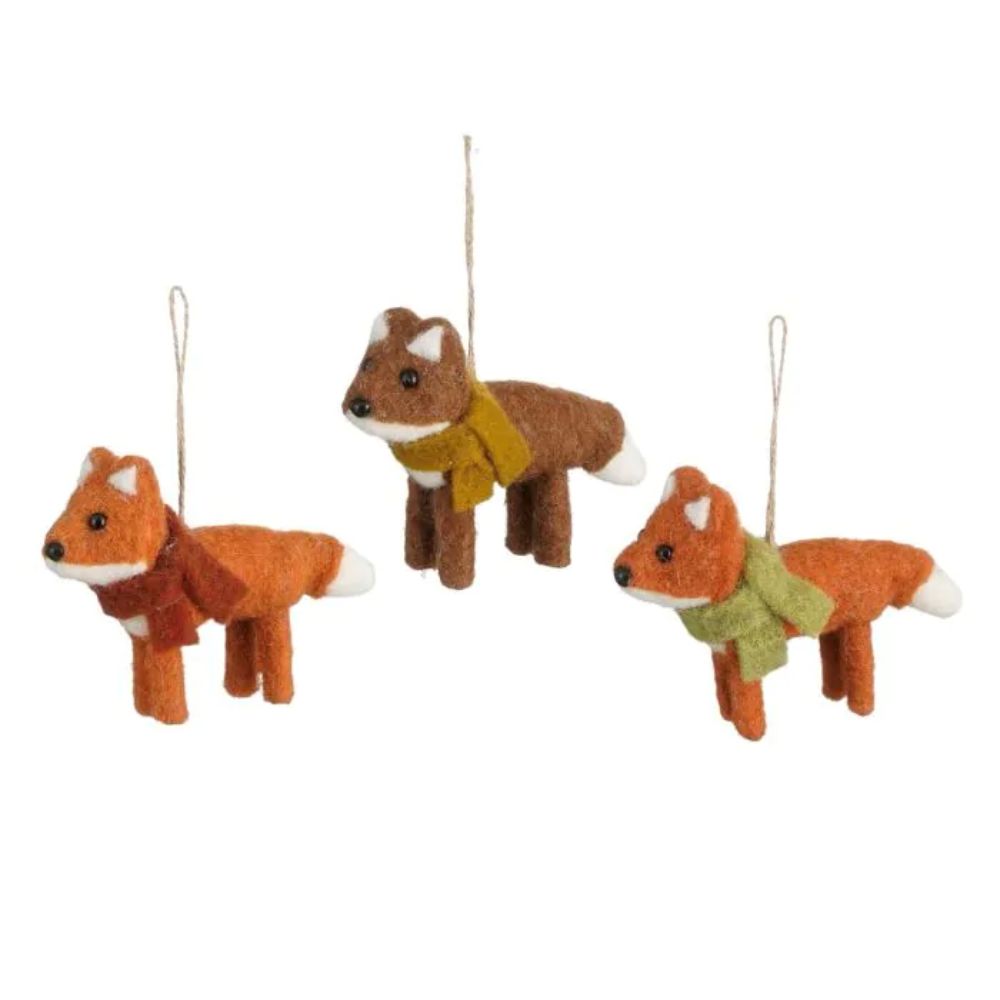 Mica Decorations 9cm Fox Hanging Decoration (Choice of 3)