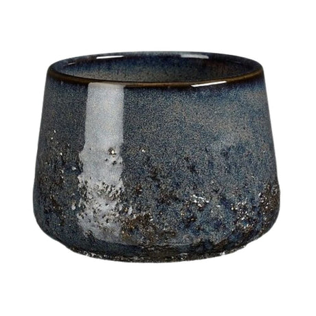 Mica Decorations 9cm Round Glazed Plant Pot - Blue - Old Railway Line Garden Centre