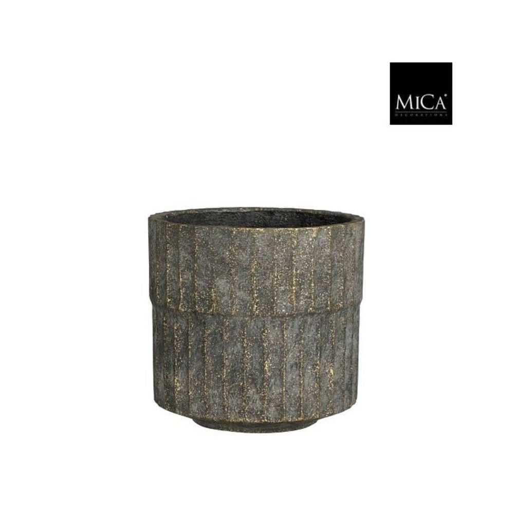 Mica Decorations Apiro Pot Round Black - H19 x D20cm