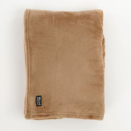 Mica Decorations Famke Fleece Plaid - L180 x W130 cm - Light brown