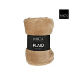Mica Decorations Famke Fleece Plaid - L180 x W130 cm - Light brown
